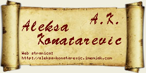 Aleksa Konatarević vizit kartica